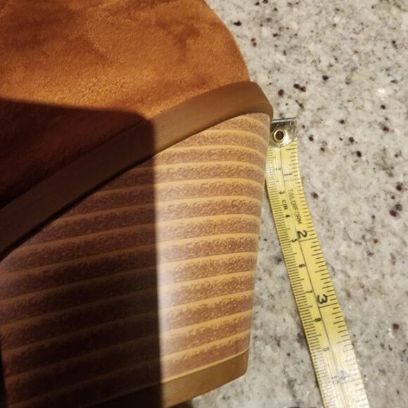 Suede Western Knee-High Boots Cognac Brown Women's 7.5 - Picture 13 of 15